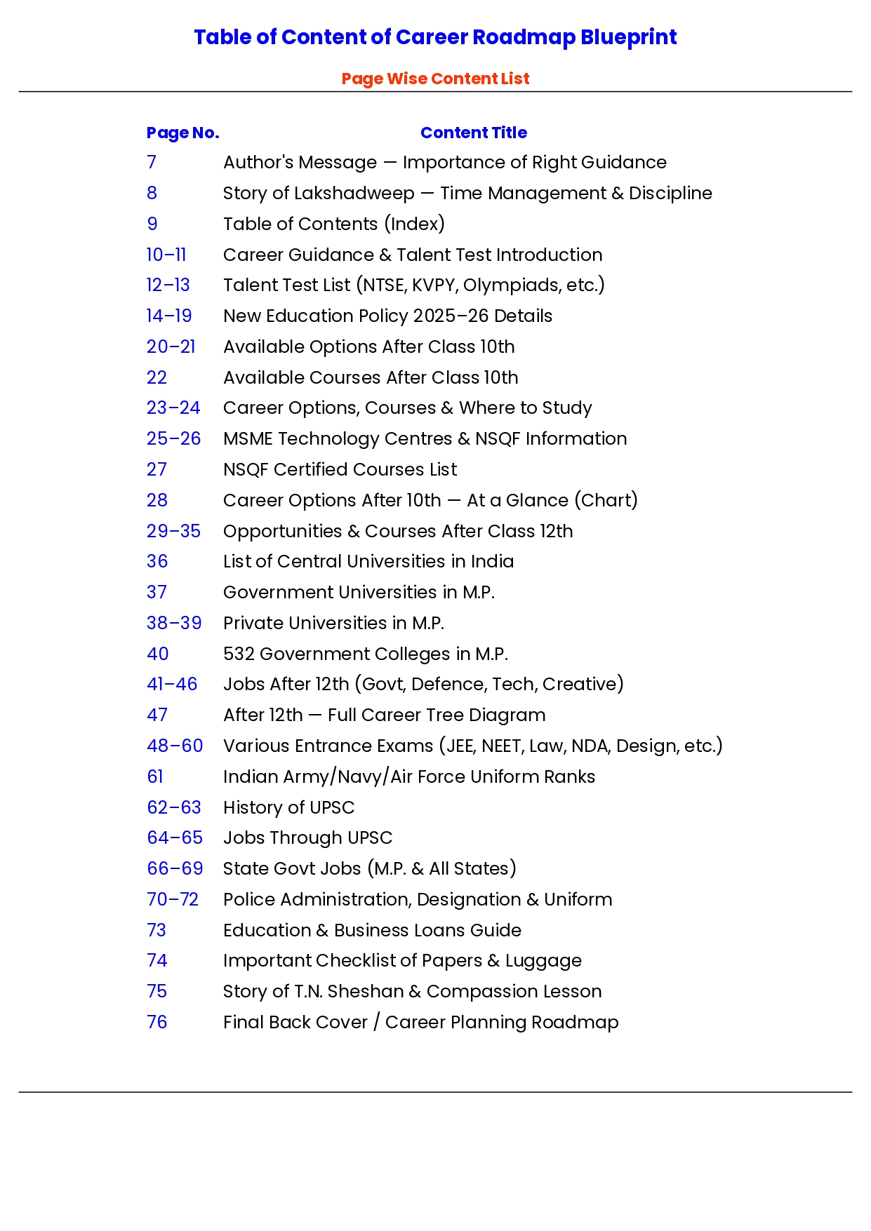 Career Guidance TOC